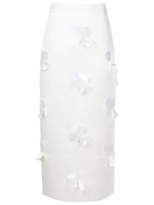 Gloria Coelho floral-embroidered high-waisted skirt - White
