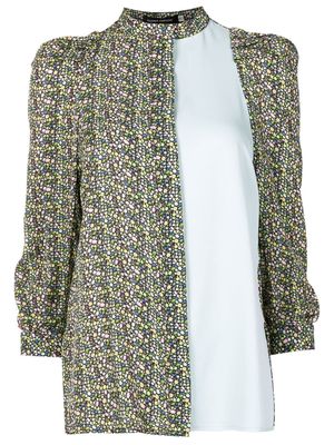 Gloria Coelho floral-print long-sleeved blouse - Green