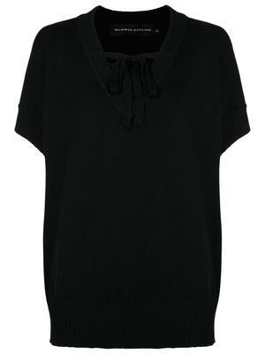 Gloria Coelho front tie-fastening blouse - Black
