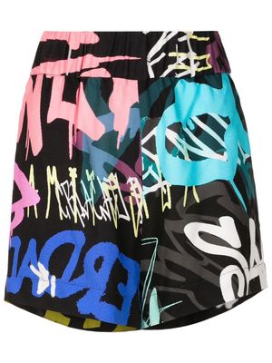Gloria Coelho graffiti print shorts - Multicolour
