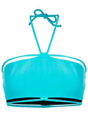 Gloria Coelho halterneck string-detail bikini top - Blue