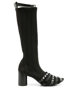 Gloria Coelho knitted-style knee length boots - Black