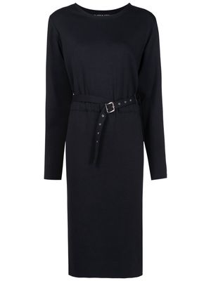 Gloria Coelho long-sleeve belted dress - Black