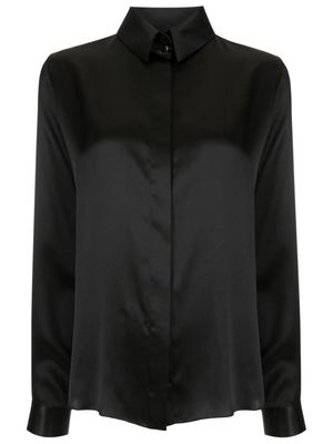 Gloria Coelho long-sleeve satin shirt - Black