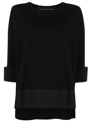 Gloria Coelho panelled-design round-neck T-shirt - Black