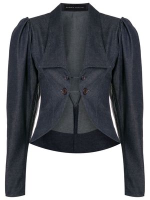 Gloria Coelho puff-sleeves fitted jacket - Blue