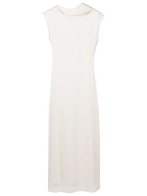 Gloria Coelho sequin-embellished asymmetric-neck dress - White