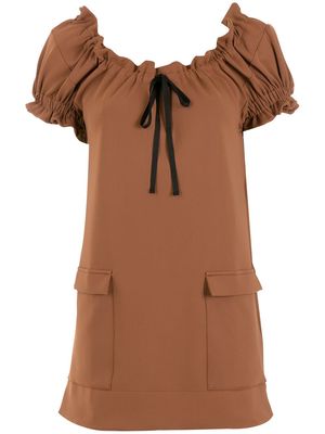 Gloria Coelho short-sleeve ruffled blouse - Brown