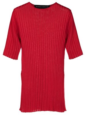 Gloria Coelho side-slits ribbed T-shirt - Red