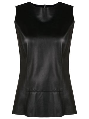 Gloria Coelho sleeveless leather top - Black
