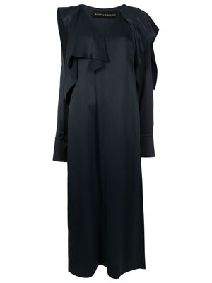 Gloria Coelho slit-sleeve draped maxi dress - Blue