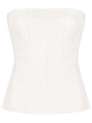 Gloria Coelho twill cotton-blend corset top - White