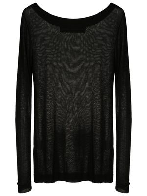 Gloria Coelho wide-neck fine-knit blouse - Black