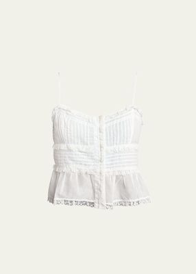 Gloria Lace-Trim Crop Top