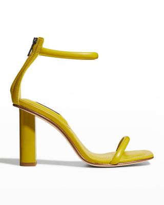 Glow Leather Ankle-Cuff Sandals