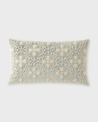 Glyes Beaded and Embroidered Velvet Decorative Pillow, 14" x 24"