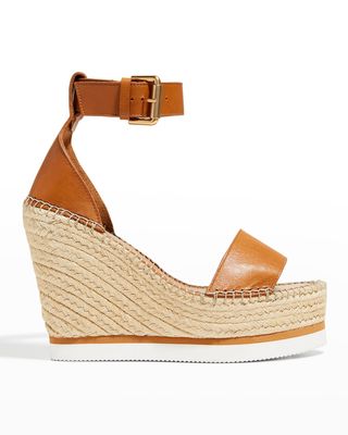 Glyn Leather Wedge Espadrille Sandals