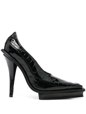 GmbH Asena 140mm croc-embossed pumps - Black