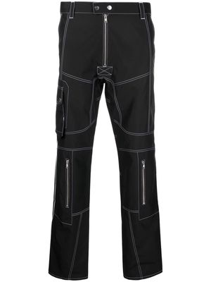 GmbH contrast-stitching straight-leg trousers - Black