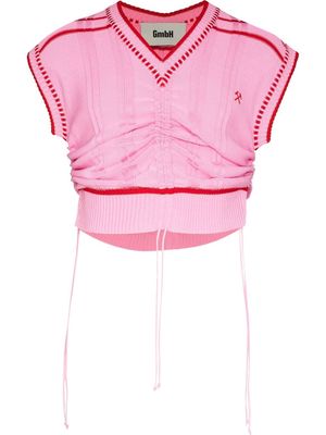 GmbH contrast-trim sleeveless jumper - Pink