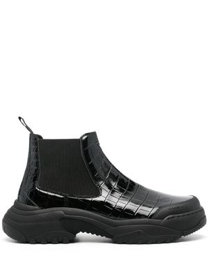 GmbH crocodile-effect chelsea boots - Black