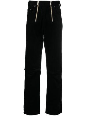 GmbH double-zip corduroy straight-leg trousers - Black