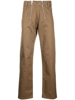 GmbH double-zip straight-leg jeans - Brown