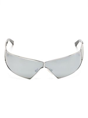 GmbH Fir logo-engraved geometric-frame sunglasses - Grey