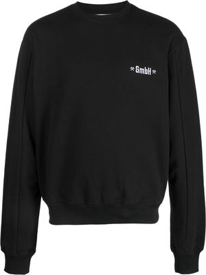 GmbH logo-embroidered crew-neck sweatshirt - Black
