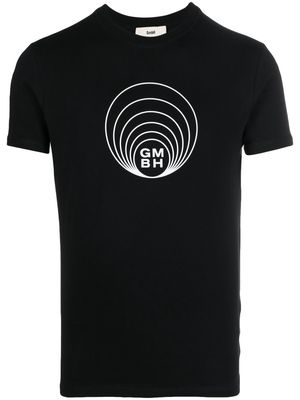 GmbH logo-print detail T-shirt - Black