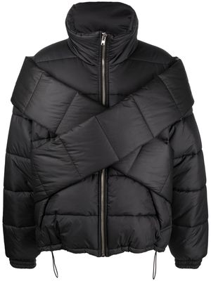 GmbH padded crossover-design jacket - Black