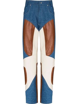 GmbH panelled straight-leg jeans - Blue