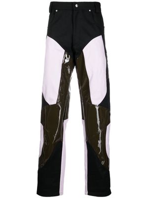 GmbH patchwork straight-leg trousers - Black