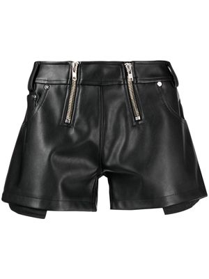 GmbH Pleather thigh-length shorts - Black