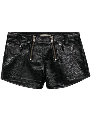 GmbH Rim croc-effect zip-detail shorts - Black