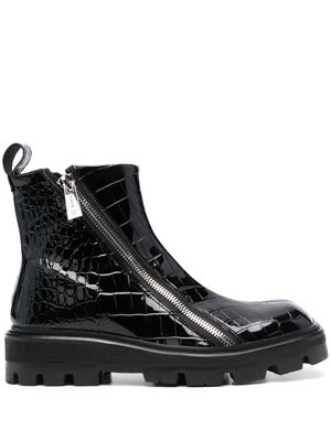 GmbH Selim mock-croc ankle boots - Black