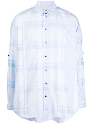 GmbH semi-sheer plaid cotton shirt - Blue