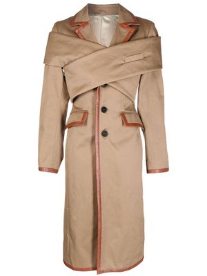 GmbH single-breasted cotton coat - Brown