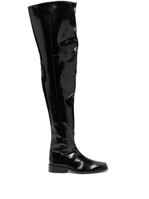 GmbH Yahir over-the-knee boots - OLD BLACK ABRASIVATO