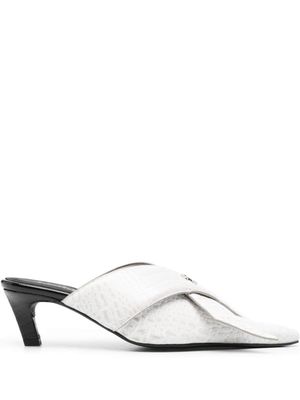 GmbH Zina 60mm croc-embossed mules - White