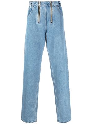 GmbH zip-detail straight-leg jeans - Blue