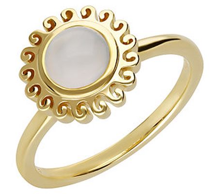 Goddaughters 14K Gold Clad Sterling Silver Moon stone Sun Ring