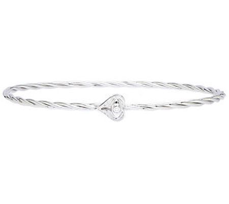Goddaughters Sterling Angel Eyes White Topaz Tw isted Bangle