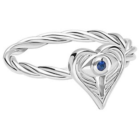 Goddaughters Sterling Silver Sapphire Angel E y e Ring