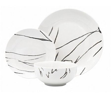 Godinger Boulon Porcelain 12 Piece Dinnerware S et