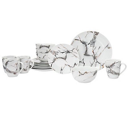 Godinger Rayo Marble 16-Piece Dinnerware Set