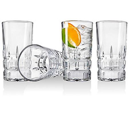 Godinger Set of 4 Crosby Square Highball Glassw are