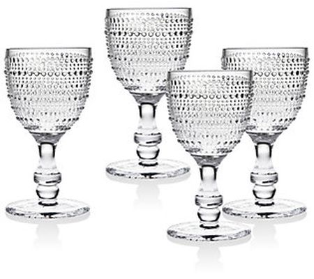 Godinger Set of 4 Lumina Clear Goblet Glassware