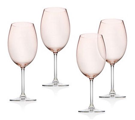 Godinger Set of 4 Meridian Blush Wine Glasses