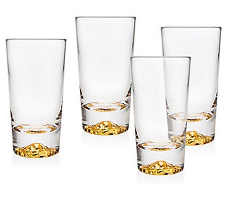 Godinger Set of 4 Sierra Gold Shot Glasses